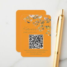Chinoiserie Wedding Website RSVP QR Code 