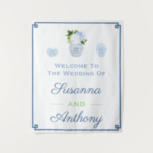 Chinoiserie Wedding Welcome Virtual Background Tap Tapestry