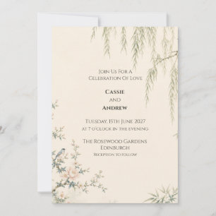 Chinoiserie Willow Garden Wedding Invitation