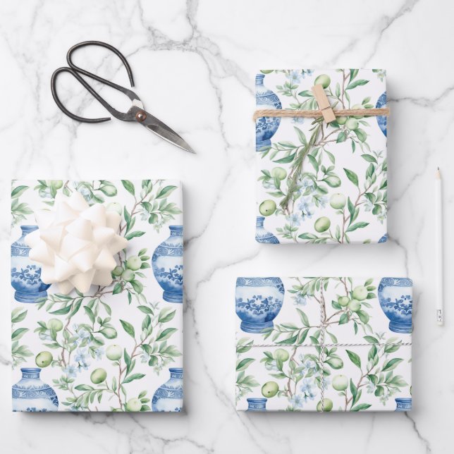 Chinoiserie Wrapping Paper Sheet (Front)