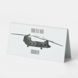 Chinook army helicopter cartoon illustration