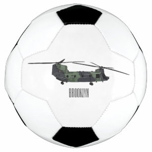 Chinook army helicopter cartoon illustration football