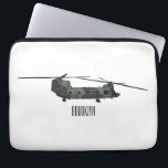 Chinook army helicopter cartoon illustration laptop sleeve<br><div class="desc">Chinook army helicopter cartoon illustration</div>