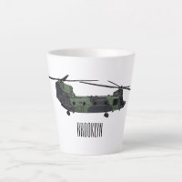Chinook army helicopter cartoon illustration