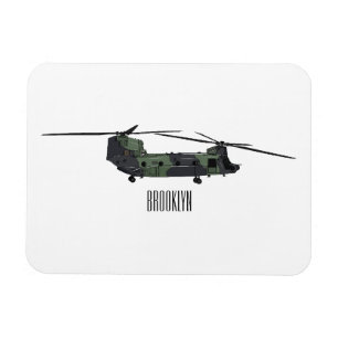 Chinook army helicopter cartoon illustration magnet