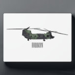 Chinook army helicopter cartoon illustration plaque<br><div class="desc">Chinook army helicopter cartoon illustration</div>