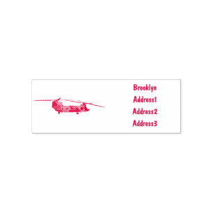 Chinook army helicopter cartoon illustration self-inking stamp