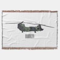 Chinook army helicopter cartoon illustration
