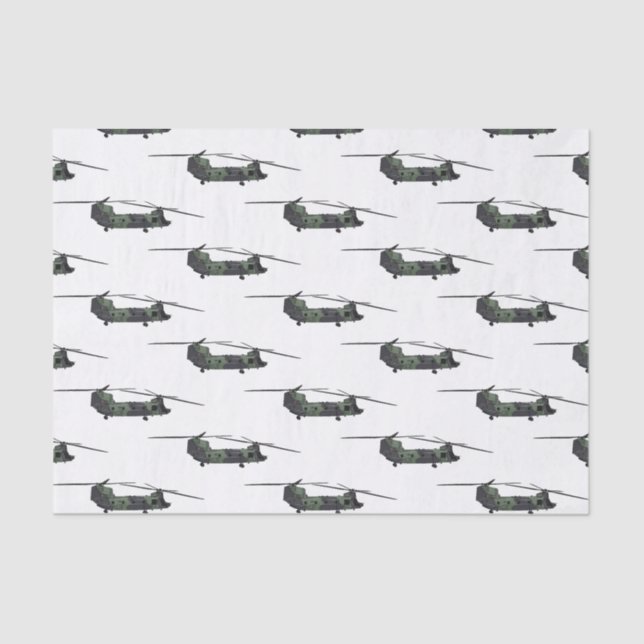 Chinook army helicopter cartoon illustration tissue paper (Front)