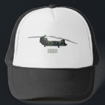 Chinook army helicopter cartoon illustration trucker hat<br><div class="desc">Chinook army helicopter cartoon illustration</div>