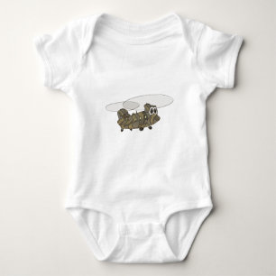 Chinook Camouflage Helicopter Cartoon Baby Bodysuit