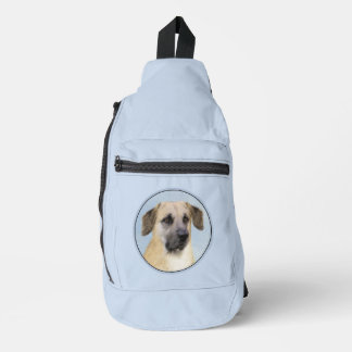 Chinook Drop Ear Painting Original Sled Dog Art Sling Bag