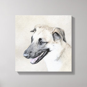 Chinook (Dropped Ears) Painting - Original Dog Art Canvas Print
