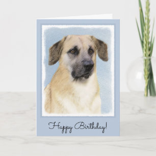 Chinook (Dropped Ears) Painting - Original Dog Art Card
