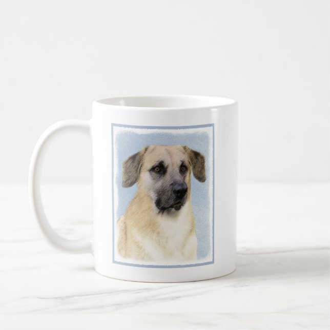 Chinook (Dropped Ears) Painting - Original Dog Art Coffee Mug (Left)