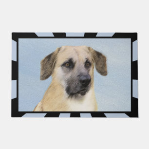 Chinook (Dropped Ears) Painting - Original Dog Art Doormat