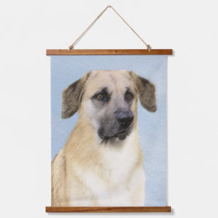 Chinook (Dropped Ears) Painting - Original Dog Art Hanging Tapestry