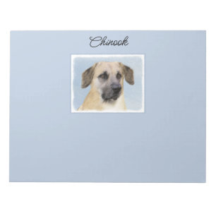 Chinook (Dropped Ears) Painting - Original Dog Art Notepad