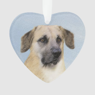 Chinook (Dropped Ears) Painting - Original Dog Art Ornament