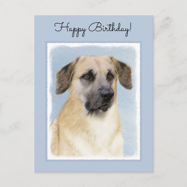 Chinook (Dropped Ears) Painting - Original Dog Art Postcard (Front)