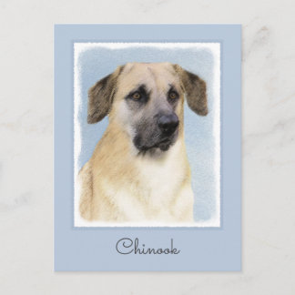 Chinook (Dropped Ears) Painting - Original Dog Art Postcard