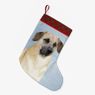 Chinook (Dropped Ears) Painting - Original Dog Art Small Christmas Stocking