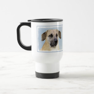 Chinook (Dropped Ears) Painting - Original Dog Art Travel Mug