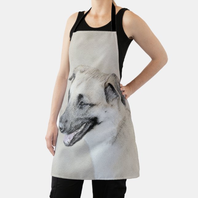 Chinook (Helicopter Ears) Painting - Dog Art Apron (Insitu)