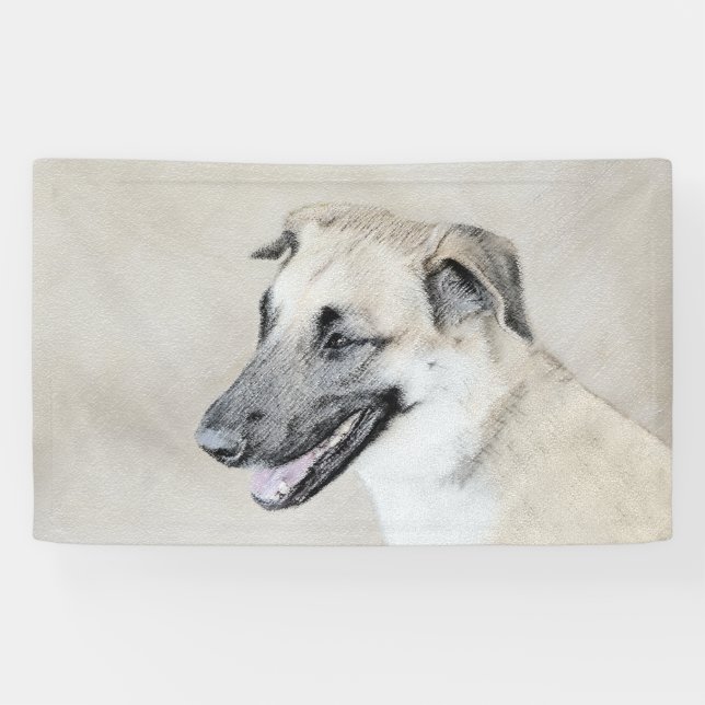 Chinook (Helicopter Ears) Painting - Dog Art Banner (Horizontal)