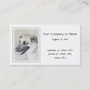 Chinook (Helicopter Ears) Painting - Dog Art Business Card