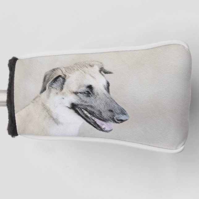 Chinook (Helicopter Ears) Painting - Dog Art Golf Head Cover (Front)