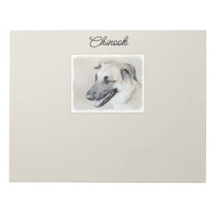 Chinook (Helicopter Ears) Painting - Dog Art Notepad