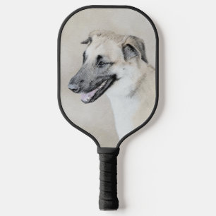 Chinook (Helicopter Ears) Painting - Dog Art Pickleball Paddle