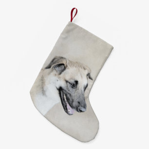 Chinook (Helicopter Ears) Painting - Dog Art Small Christmas Stocking