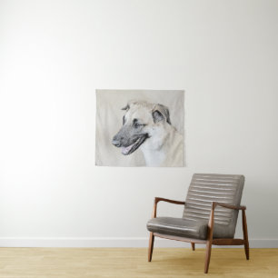 Chinook (Helicopter Ears) Painting - Dog Art Tapestry