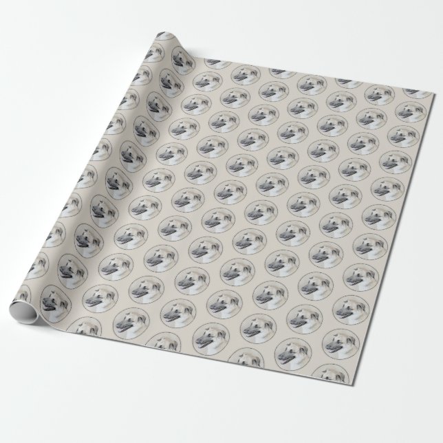 Chinook (Helicopter Ears) Painting - Dog Art Wrapping Paper (Unrolled)