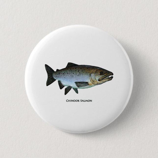 Chinook - King Salmon 6 Cm Round Badge (Front)
