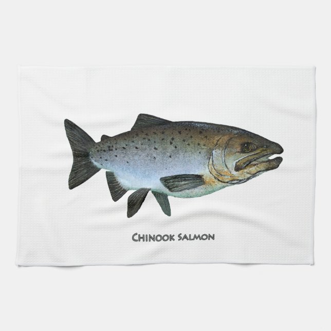 Chinook - King Salmon Tea Towel (Horizontal)
