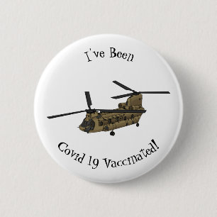 Chinook military helicopter illustration 6 cm round badge