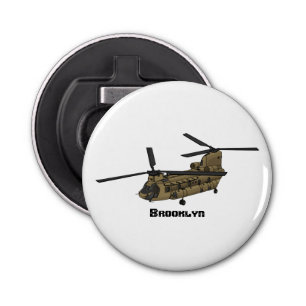 Chinook military helicopter illustration bottle opener