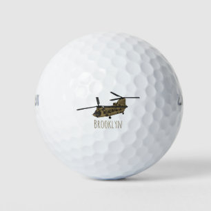 Chinook military helicopter illustration  golf balls