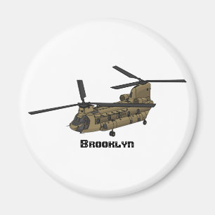 Chinook military helicopter illustration magnet