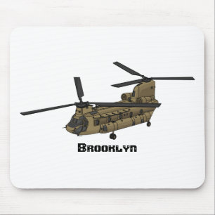 Chinook military helicopter illustration mouse mat