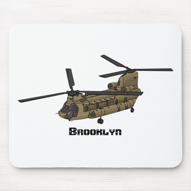 Chinook military helicopter illustration mouse mat (Front)