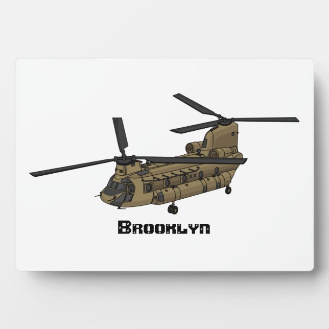 Chinook military helicopter illustration plaque (Front)