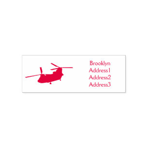 Chinook military helicopter illustration self-inking stamp