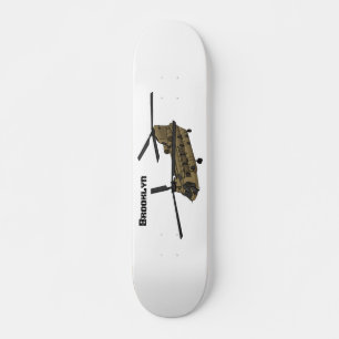 Chinook military helicopter illustration skateboard
