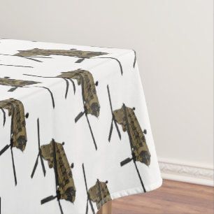 Chinook military helicopter illustration tablecloth