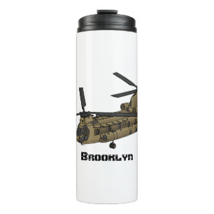 Chinook military helicopter illustration thermal tumbler