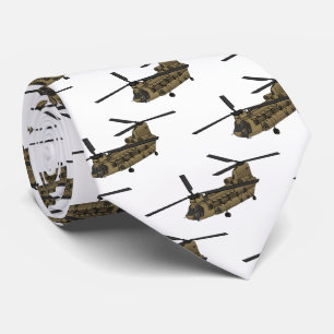 Chinook military helicopter illustration tie